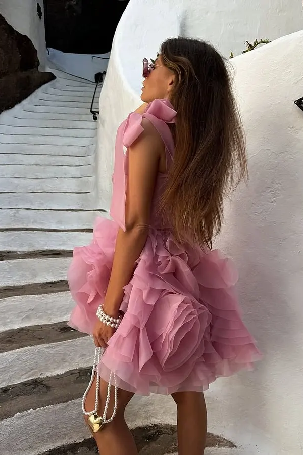 Chic Dusty Pink Sweetheart Straps Sleeveless Homecoming Dresses Mini With Pleats