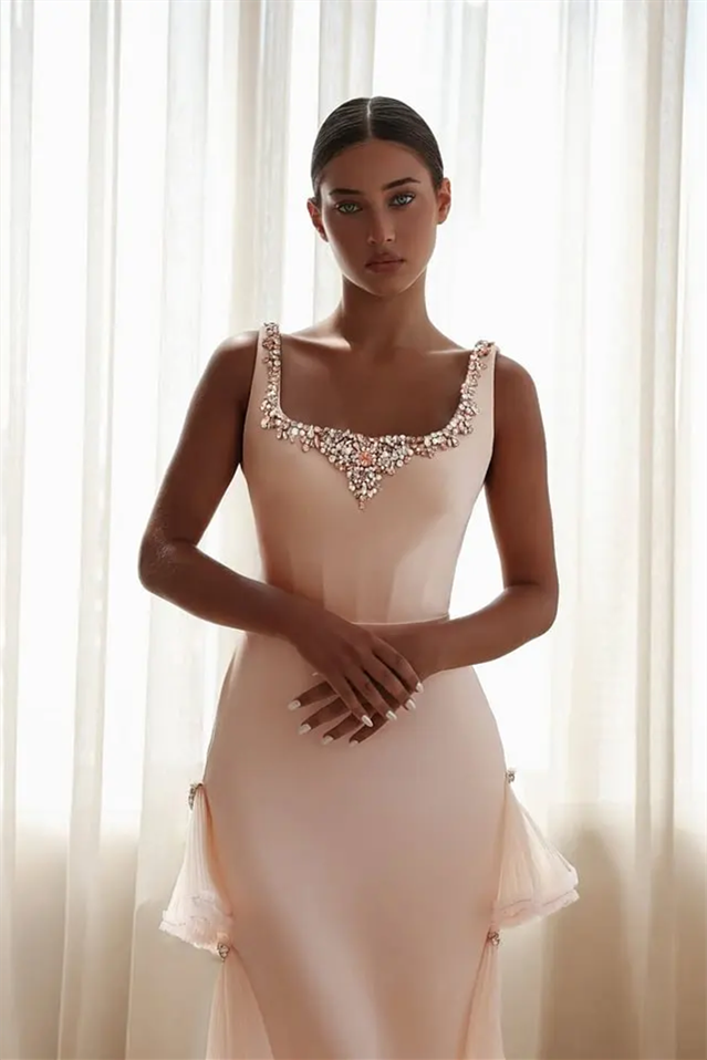 Graceful Straps Sleeveless Satin Tulle Mermaid Prom Dresses Backless Gem With Pleats