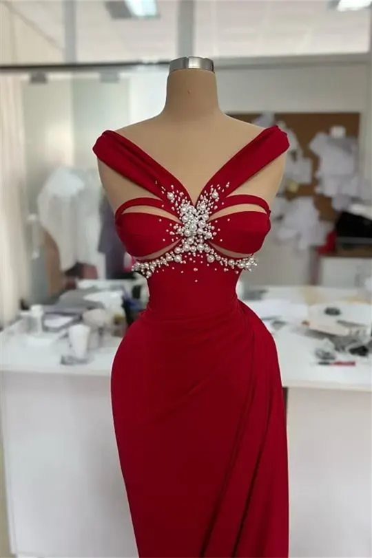 Graceful Burgundy Sleeveless Satin Mermaid Prom Dresses Sheath Pearls With Pleats