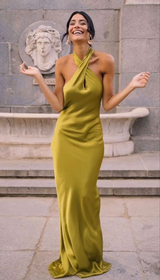 Elegant Sheath/Column Long Prom Dress,Wedding Guest Dress