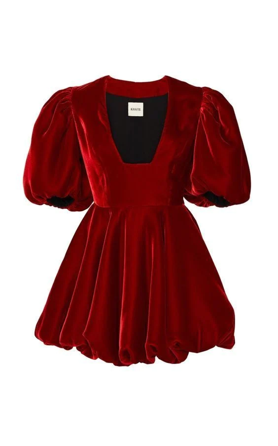 Puffy Sleeves Short Homecoming Dress