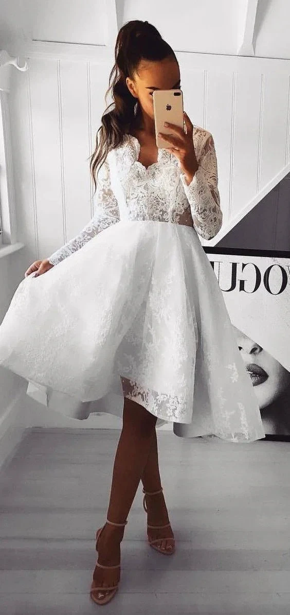 Charming V-Neck A-Line Dresses Short Prom Dresses Cheap Homecoming Dresses Graduation Dress Formal Women Dress (ZD12460)