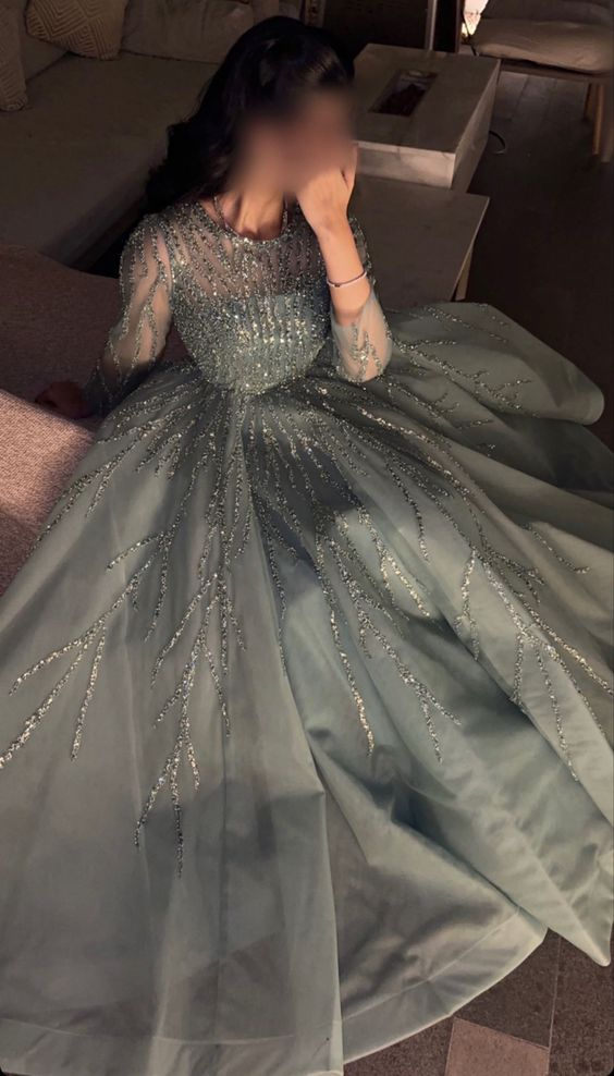 Chic A-Line Floor-Length Evening Dress,Princess Dress - FashionDia