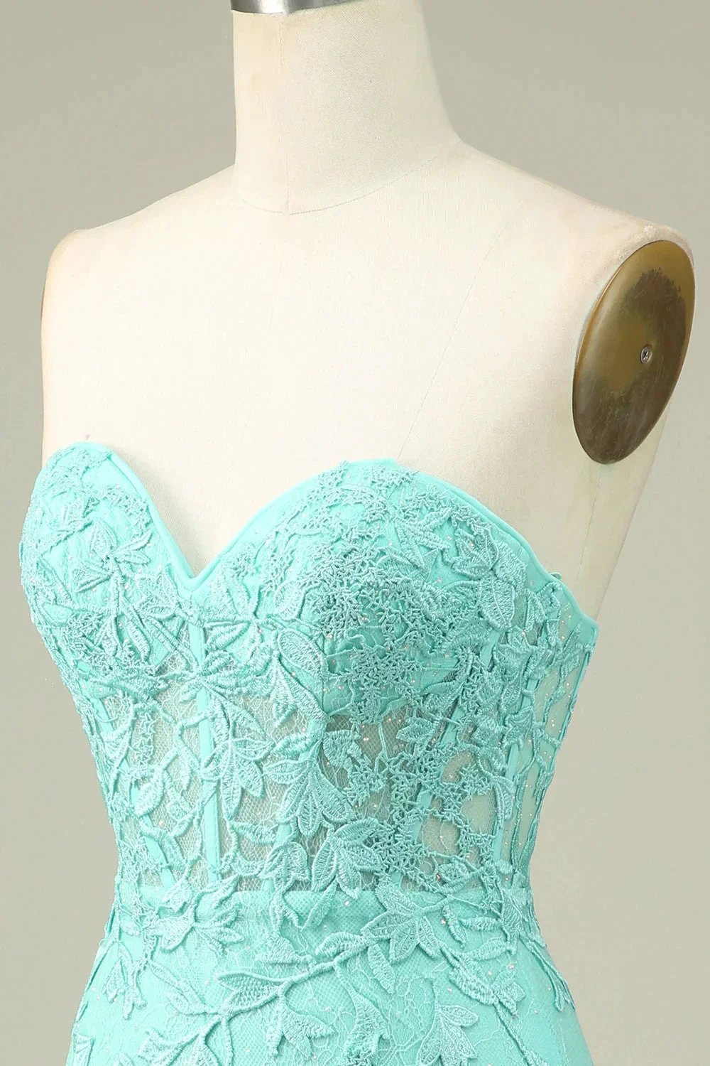 Bodycon Light Green Sweetheart Corset Short Homecoming Dress with Appliques (ZD11540)