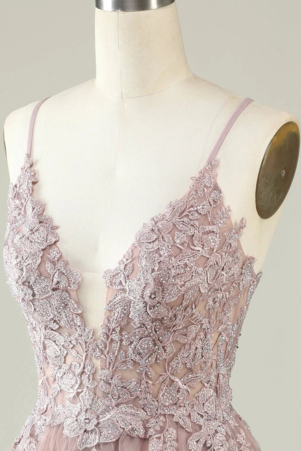 Blush A Line Spaghetti Straps Short Homecoming Dress with Appliques (ZD11545)