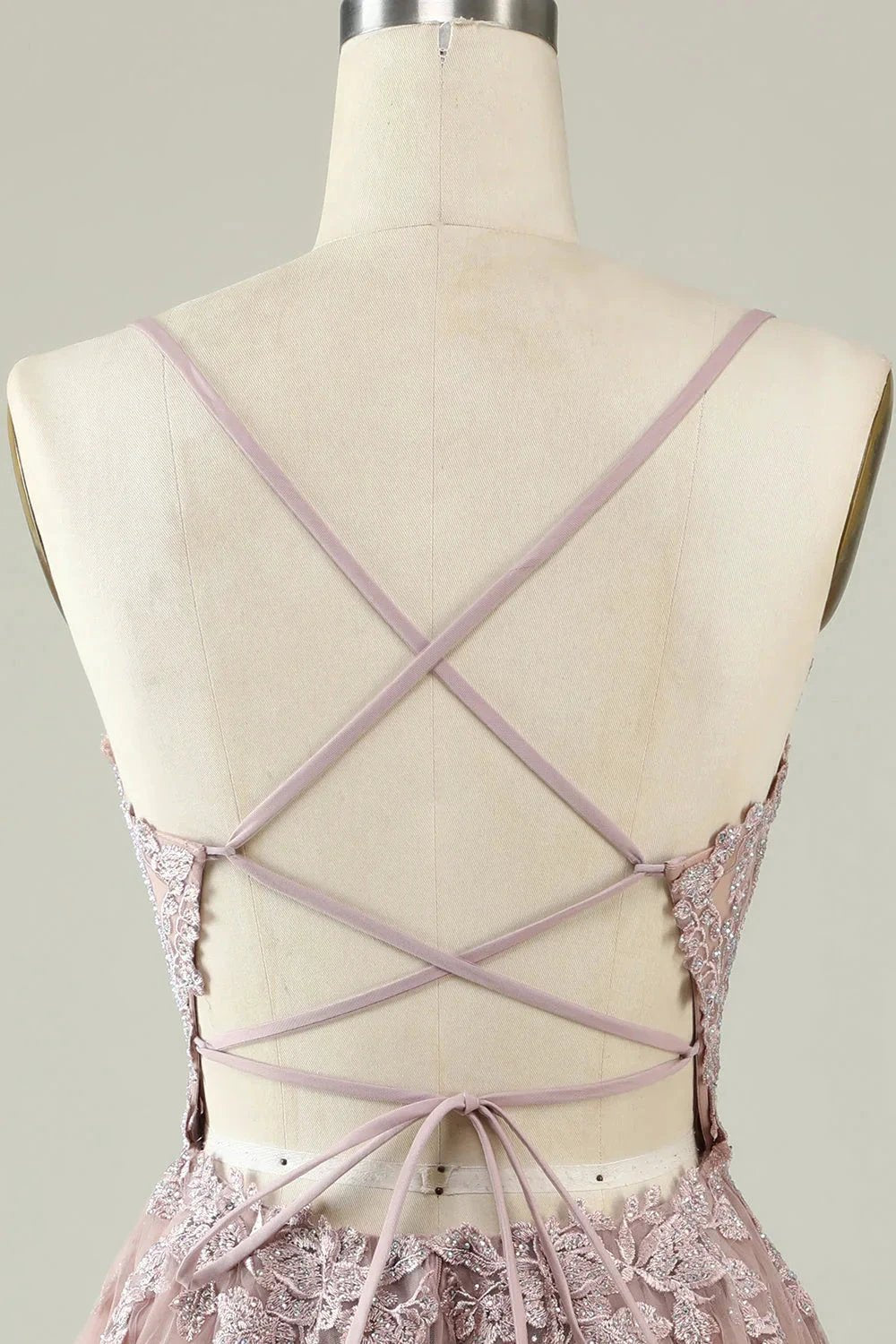 Blush A Line Spaghetti Straps Short Homecoming Dress with Appliques (ZD11545)