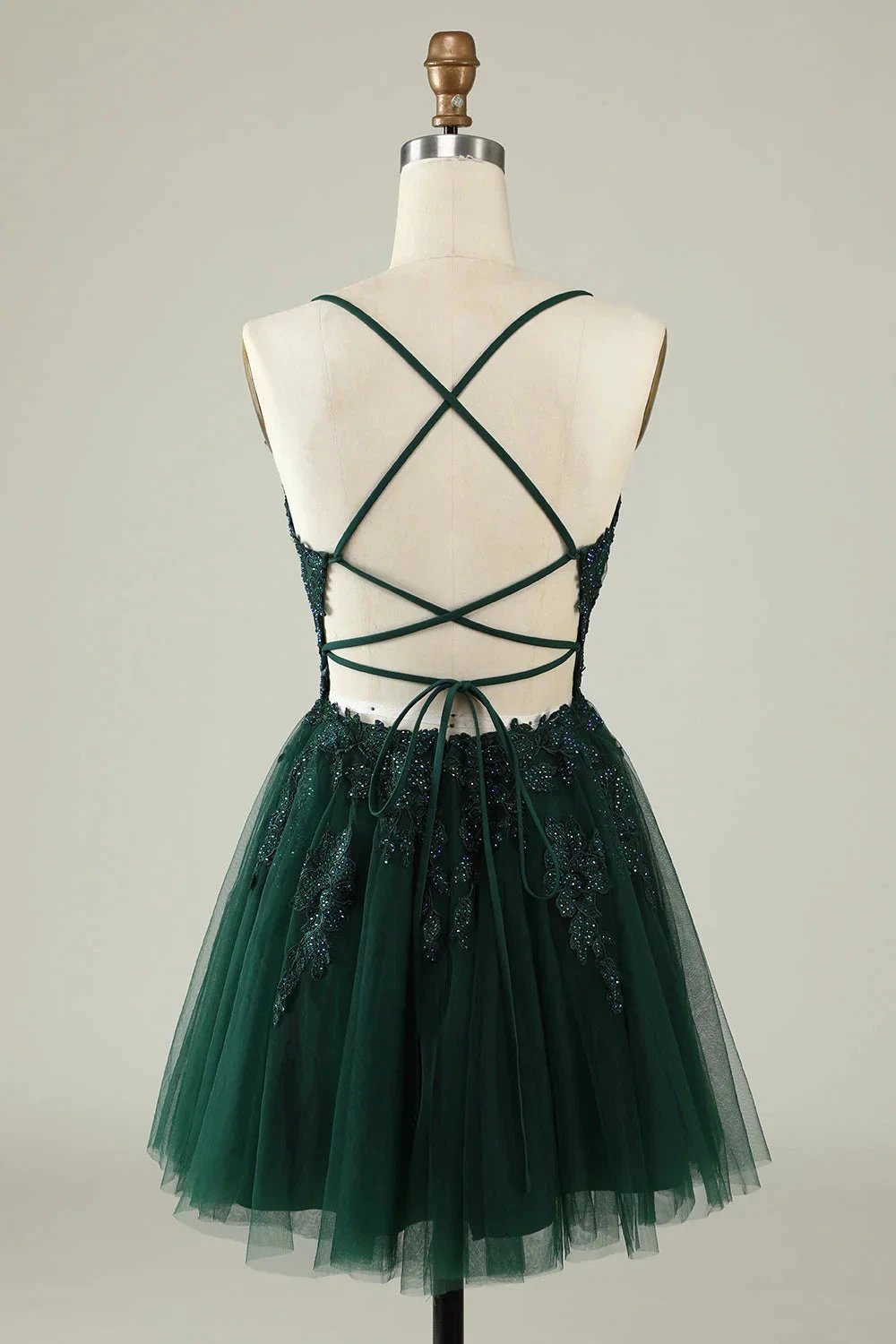 Blush A Line Spaghetti Straps Short Homecoming Dress with Appliques (ZD11545)