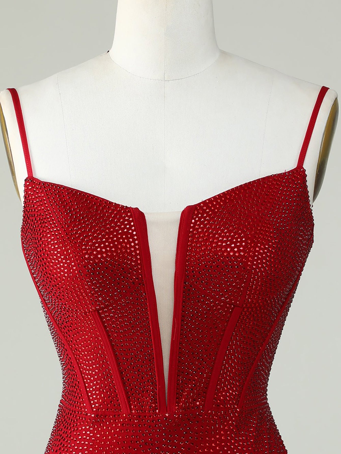 Spaghetti Straps Sheath Light Blue Short Homecoming Dress - Fashionpara