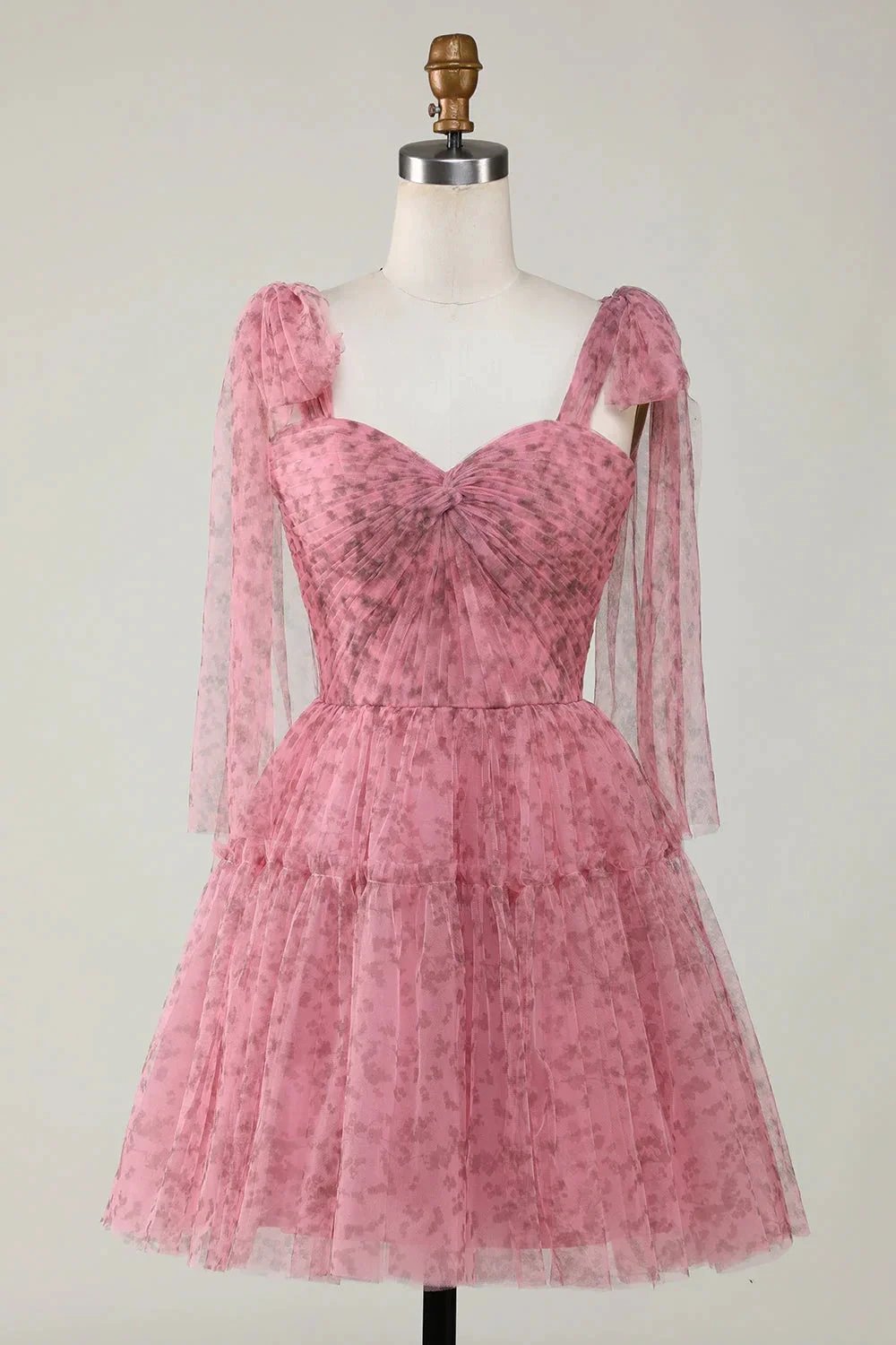 Blush A-Line PrintedShort Tulle Homecoming Dress by WEDTREND