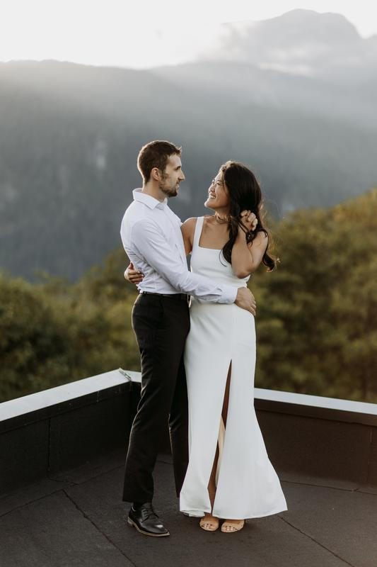 Elegant White Square Neck Mermaid Slit Prom Dress,Formal Party Evening Gown - View 2 | FashionDia