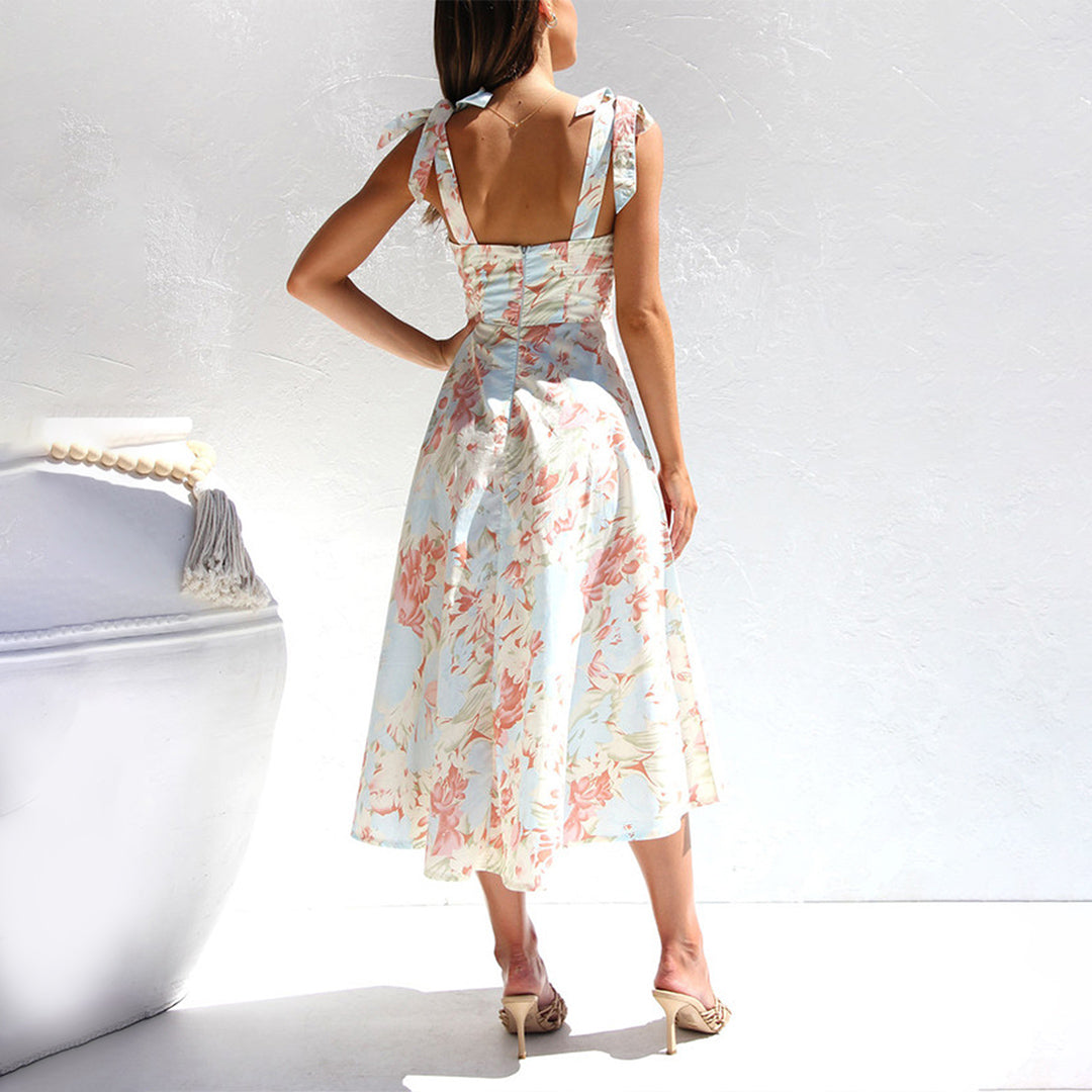Orva Fashionable Floral Midi Dress for Women Modern Chic Style