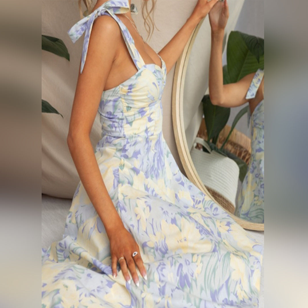 Orva Fashionable Floral Midi Dress for Women Modern Chic Style