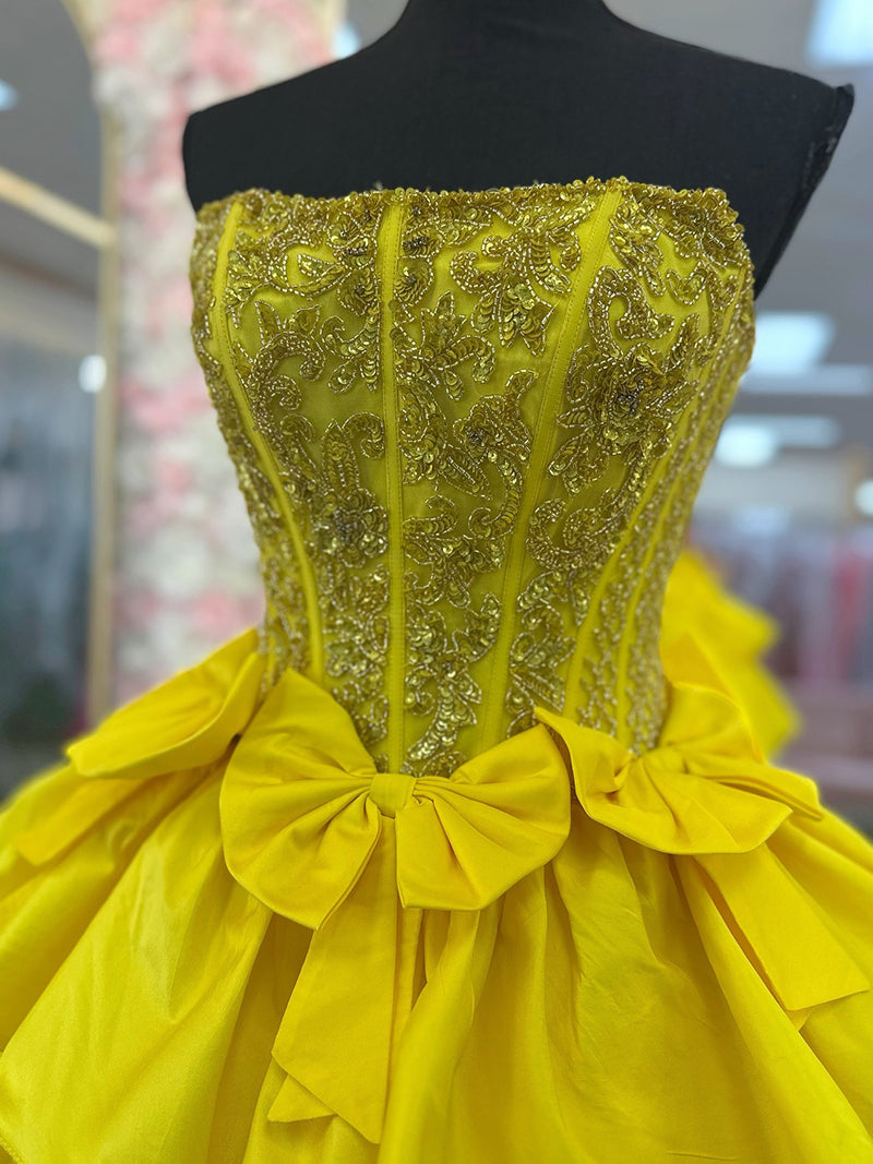 A-Line Strapless Short Satin Homecoming Dress With Beading