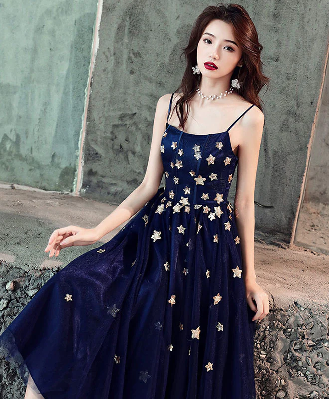 Blue tulle short prom dress blue tulle homecoming dress - FashionDia
