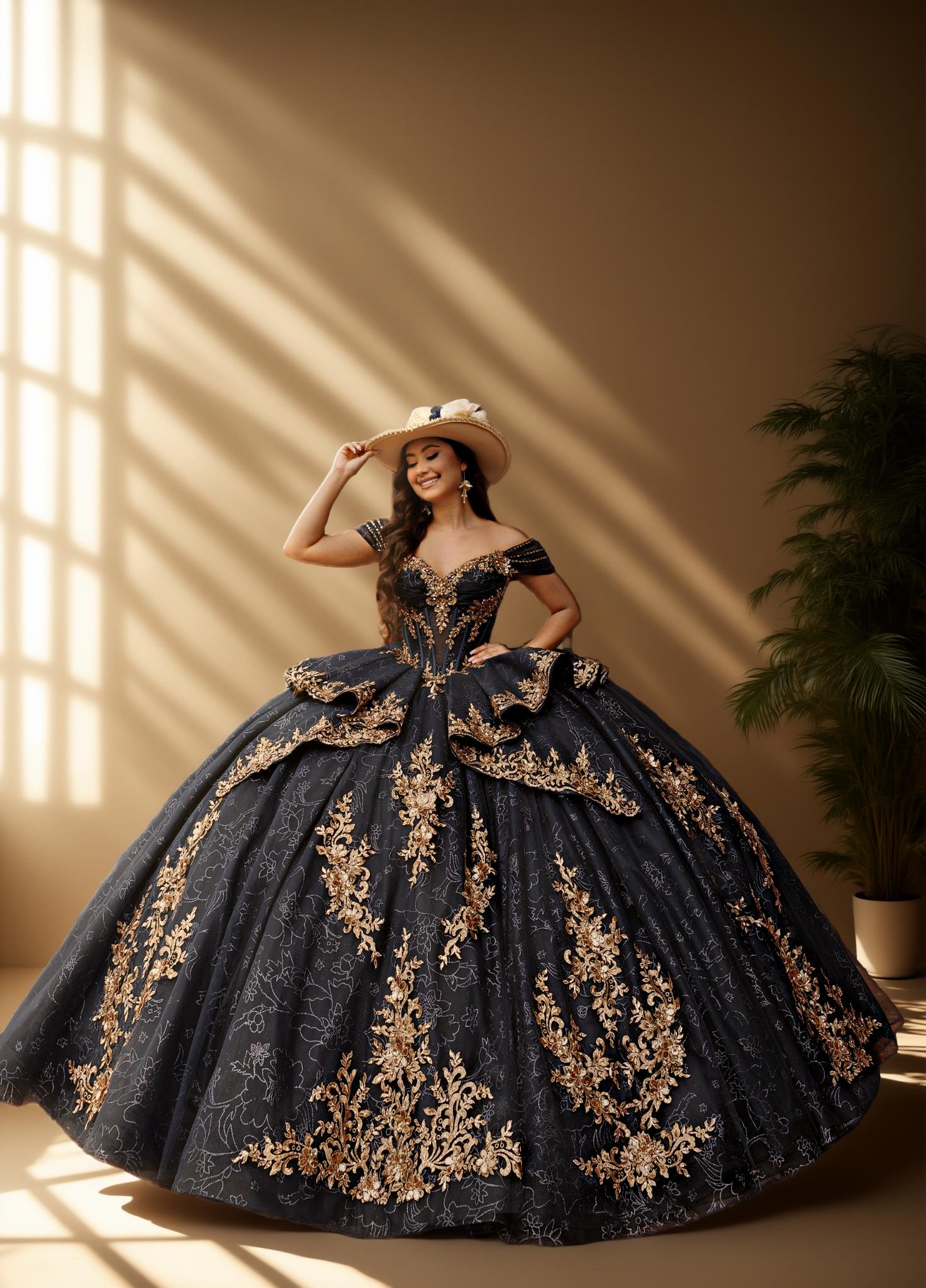 Off Shoulder Layered Skirt Beaded Quinceanera Ball Gown (ZD17566) - View 5 | VelvetHem