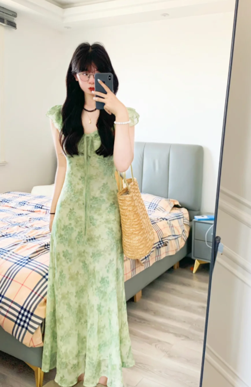 New Pretty French-style Elegant Summer Women's Long Dress - FashionDia