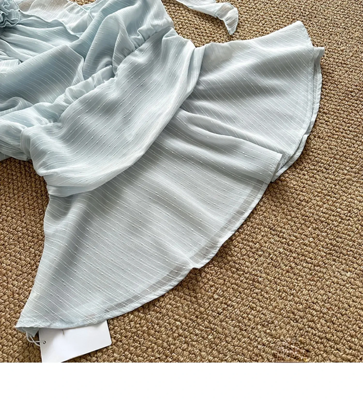 Blue Mini Sleeveless Chiffon Dress Women Frock Vacation Dress - View 5 | FashionDia