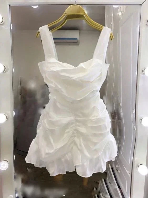 Chic White Homecoming Dress White Party Dress (ZD12324)