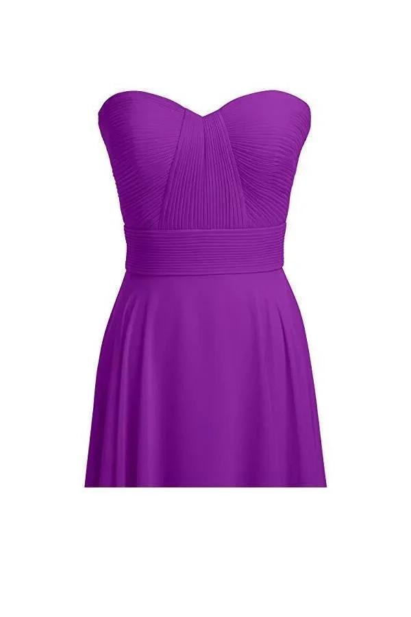 A-line Chiffon Bridesmaid Dress Floor Length Prom Evening Gown (ZD13182)