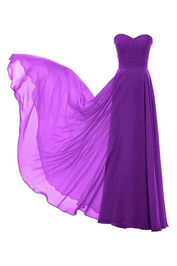 A-line Chiffon Bridesmaid Dress Floor Length Prom Evening Gown BD004 by pgmdress
