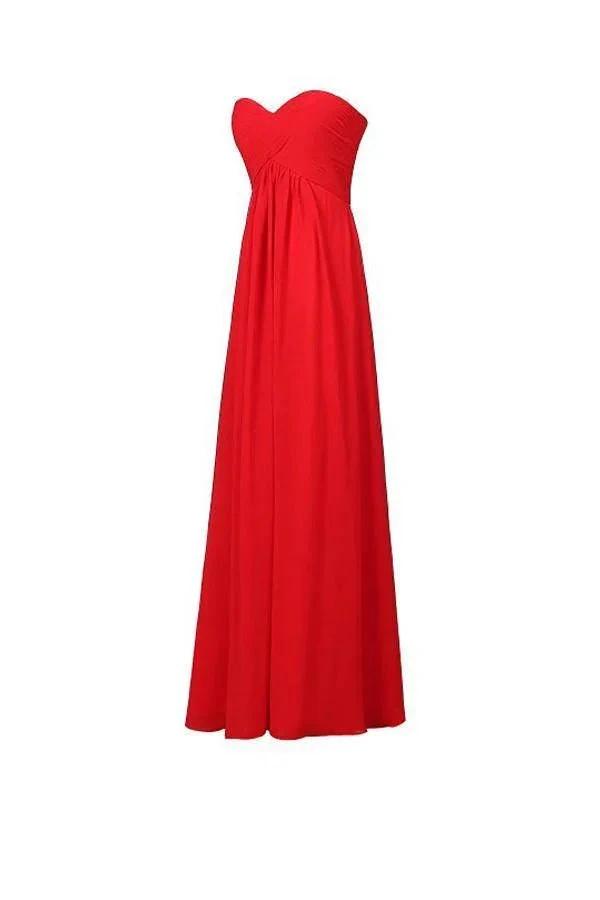 A-line Chiffon Sweetheart Bridesmaid Long Evening Gown (ZD13160)