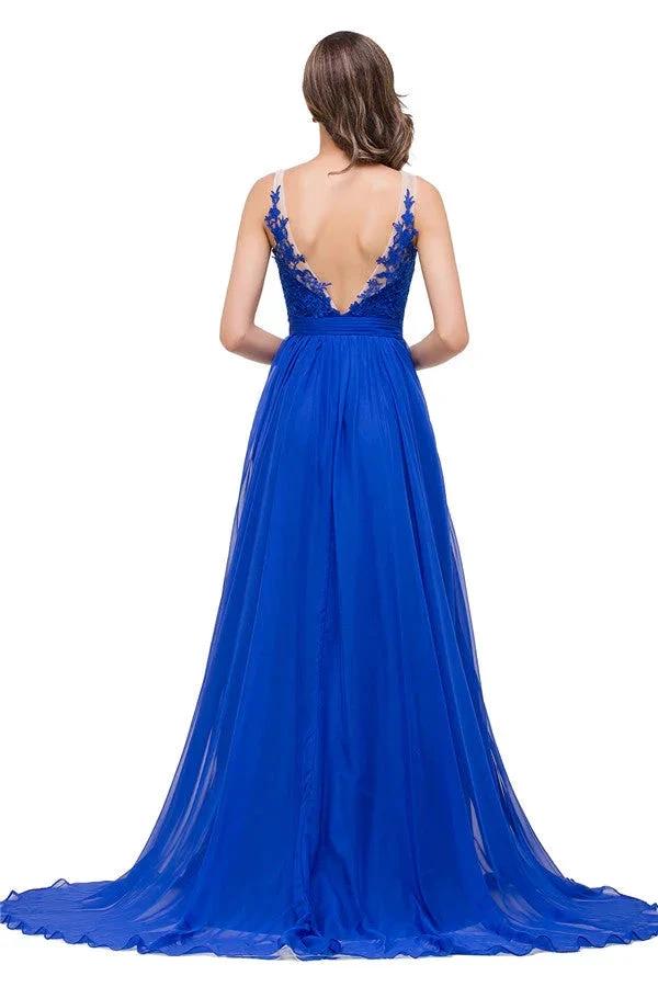 A-line Floor-length Crew Chiffon Bridesmaid Dresses (ZD13076)