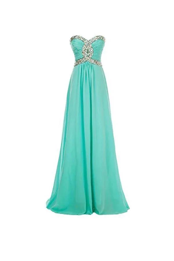 A-line Long Chiffon Prom Dress Evening Gown Crystal Beaded PG250 by pgmdress