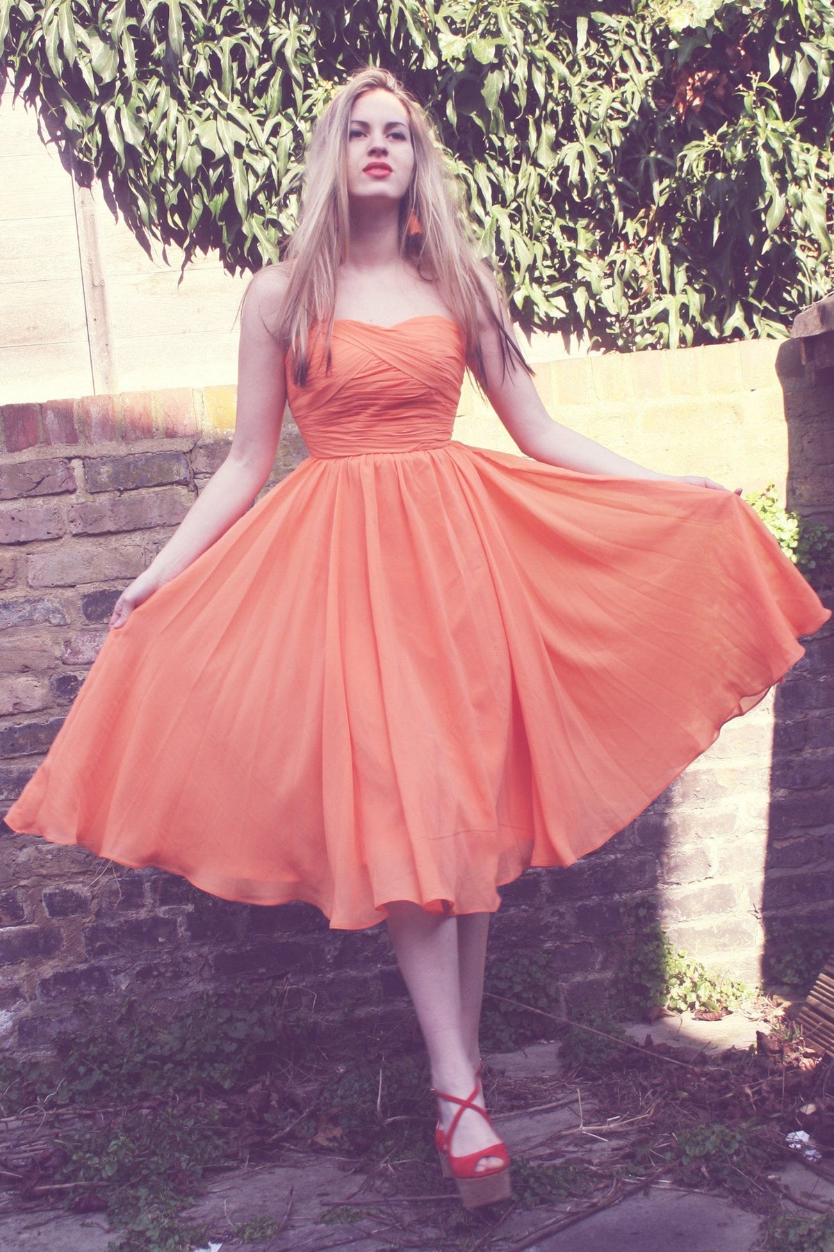 A-Line One-Shoulder Sweetheart Knee Length Chiffon Homecoming Dress