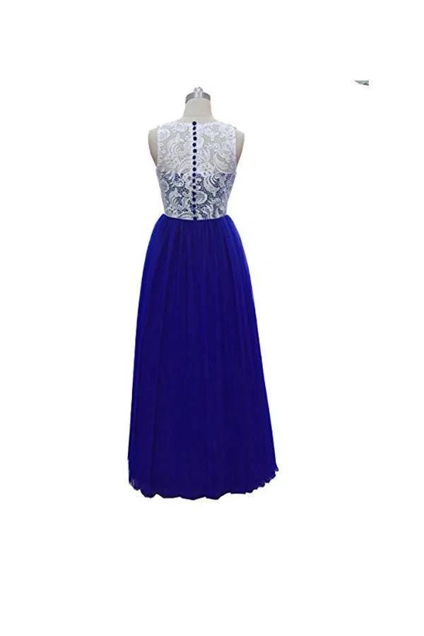 A-line Prom Dress lace bridesmaid long evening gowns (ZD13158)