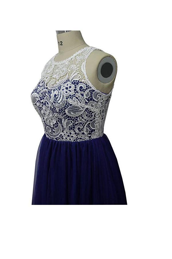 A-line Prom Dress lace bridesmaid long evening gowns (ZD13158)