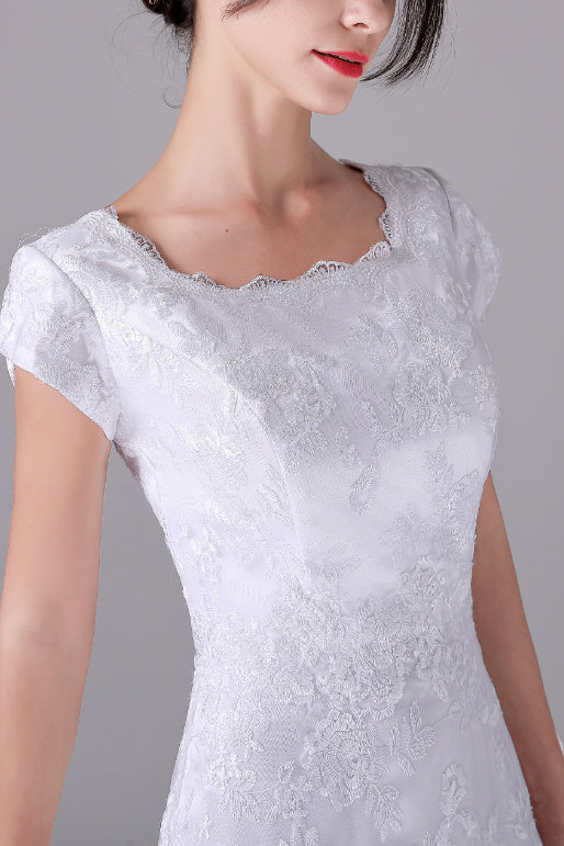 A-Line Short sleeves Asymmetrical Ankle Length Bateau mother's dress