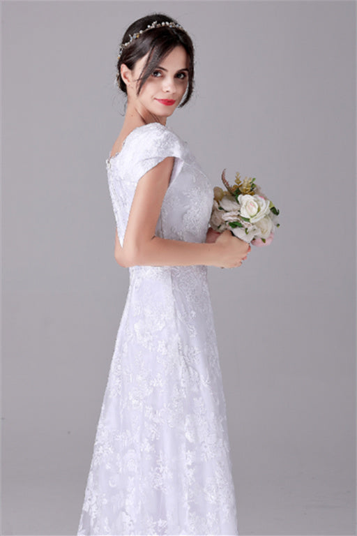 A-Line Short sleeves Asymmetrical Ankle Length Bateau mother's dress