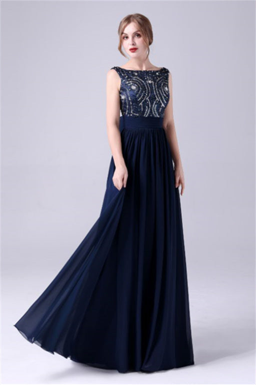 A-Line sleeveless Ankle-length Sequined beading Flower mother's dress