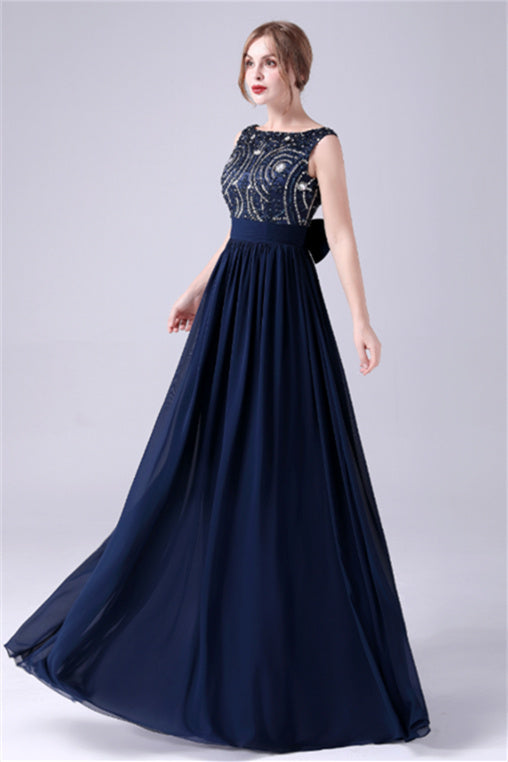 A-Line sleeveless Ankle-length Sequined beading Flower mother's dress