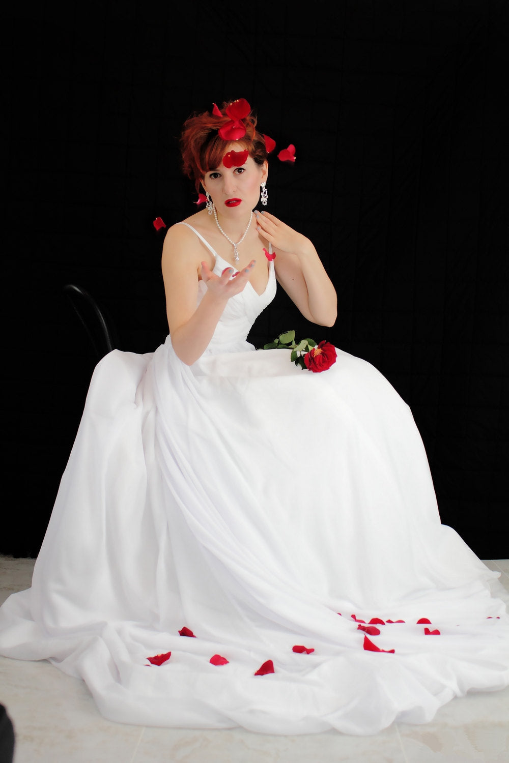 A-Line Spaghetti Strap Floor-Length Chapel Tulle Backless Wedding Dress