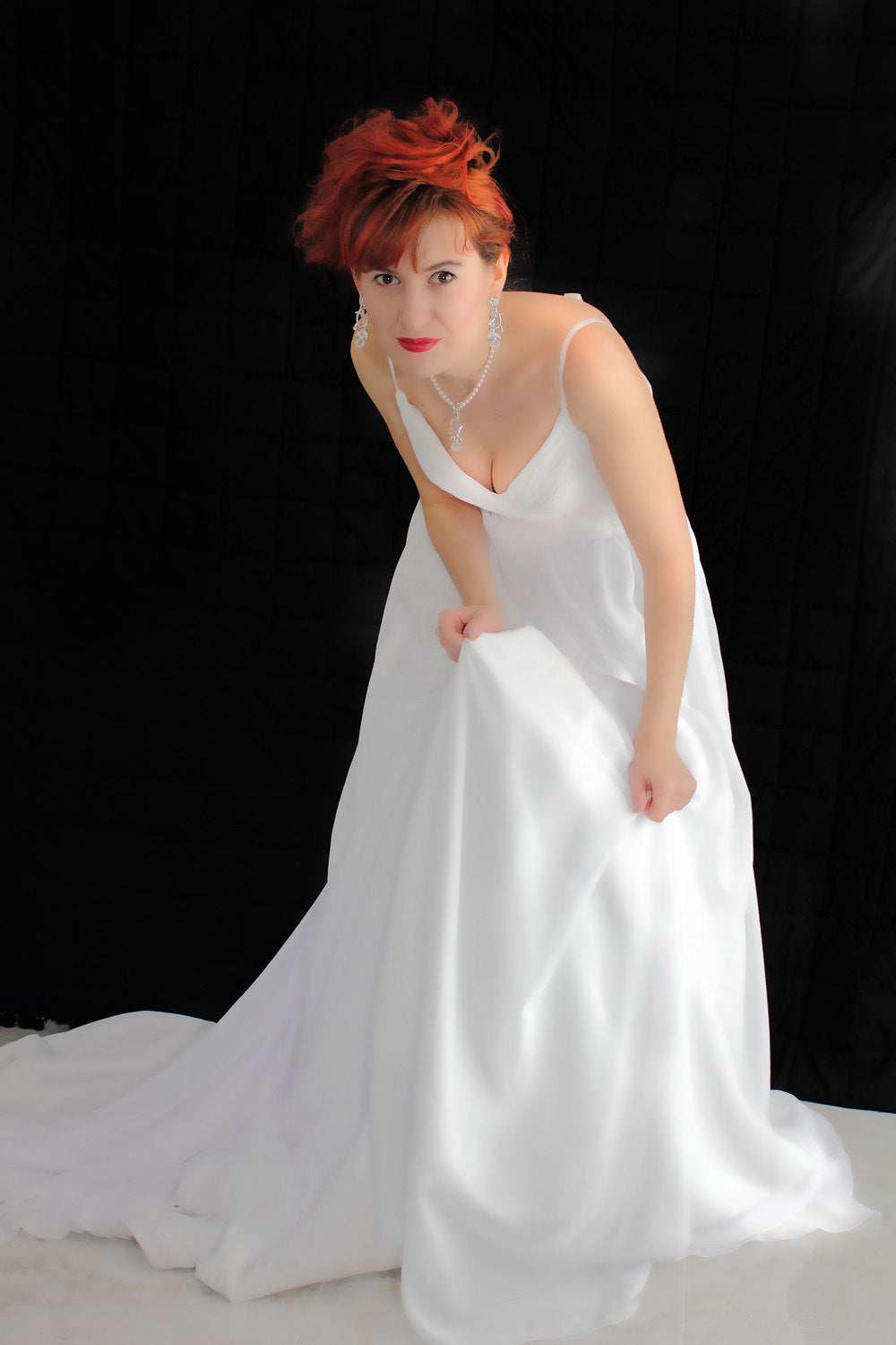 A-Line Spaghetti Strap Floor-Length Chapel Tulle Backless Wedding Dress
