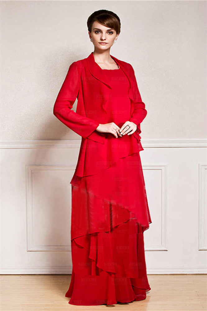 A-line Square Strap Ankle-length Sleeveless Backless mother's dress
