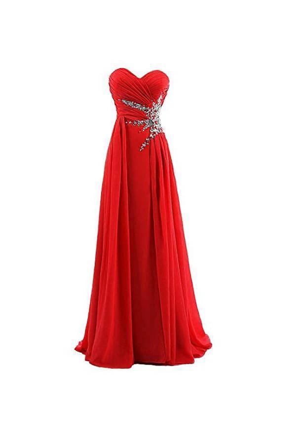 A-line Sweetheart Beading Chiffon Prom Dress Evening Gown (ZD13170)