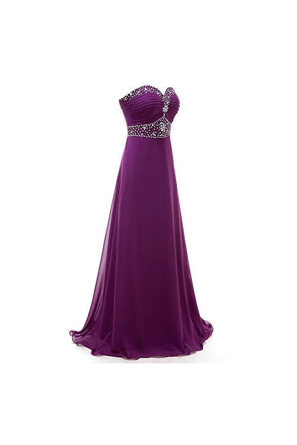 A-line Sweetheart Chiffon Long Prom Dresses Evening Dresses (ZD13161)