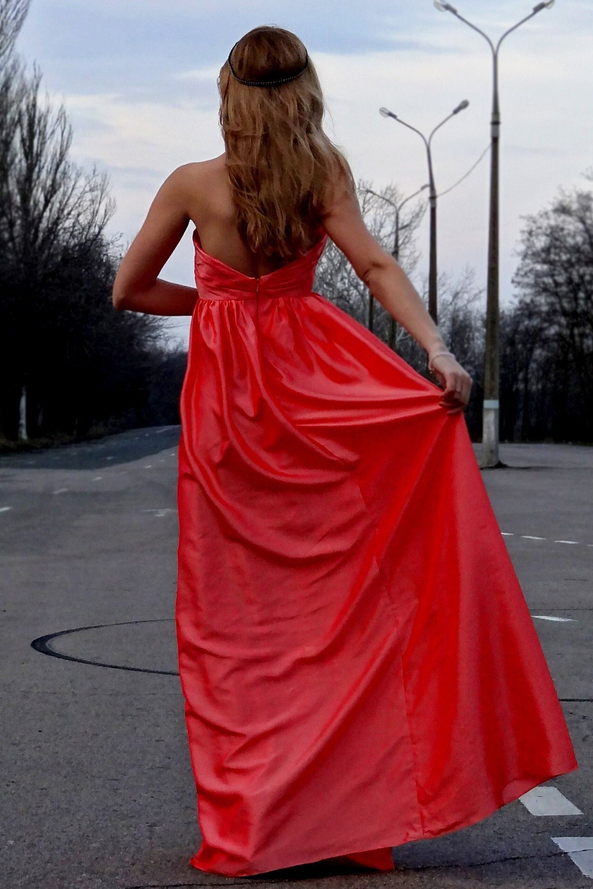 A-Line Sweetheart Floor-Length Charmuse Sleeveless Backless Prom Dress