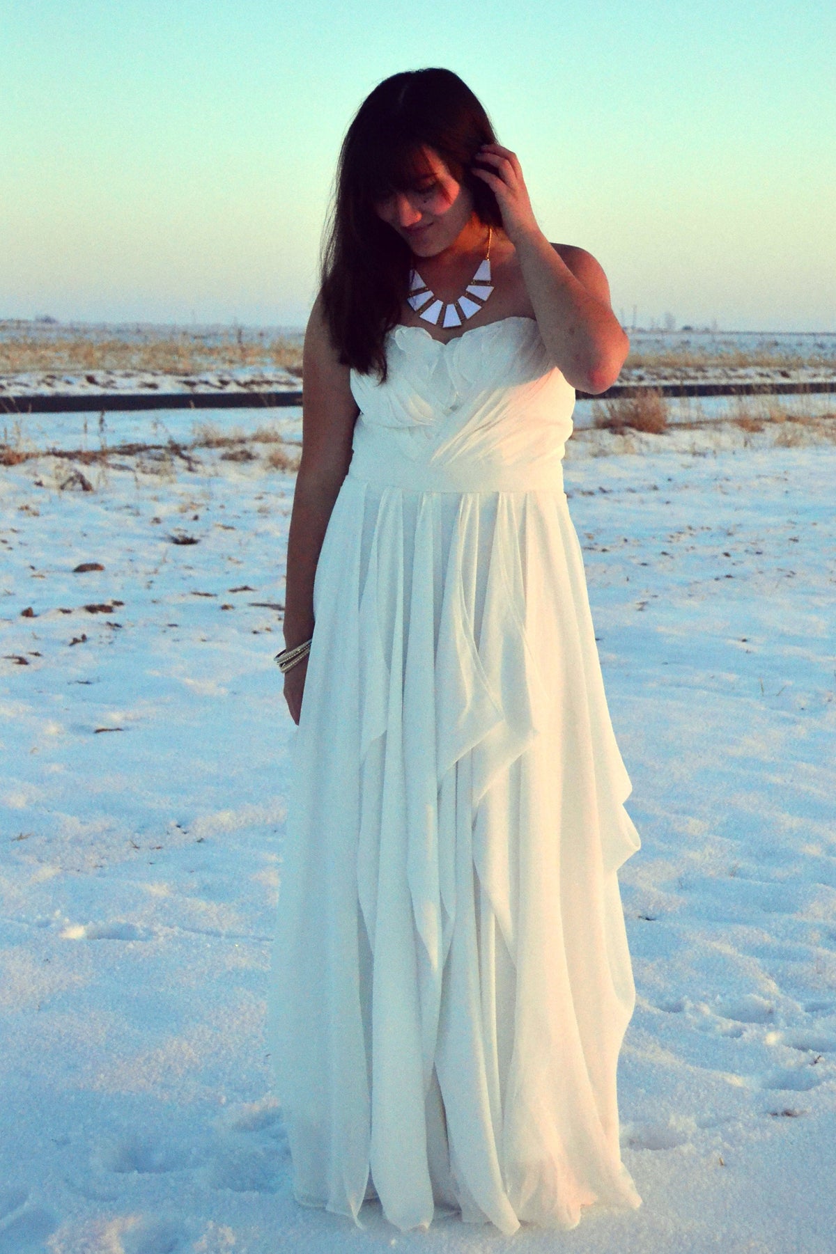 A-Line Sweetheart Floor-Length Chiffon Hem Special Wedding Dress