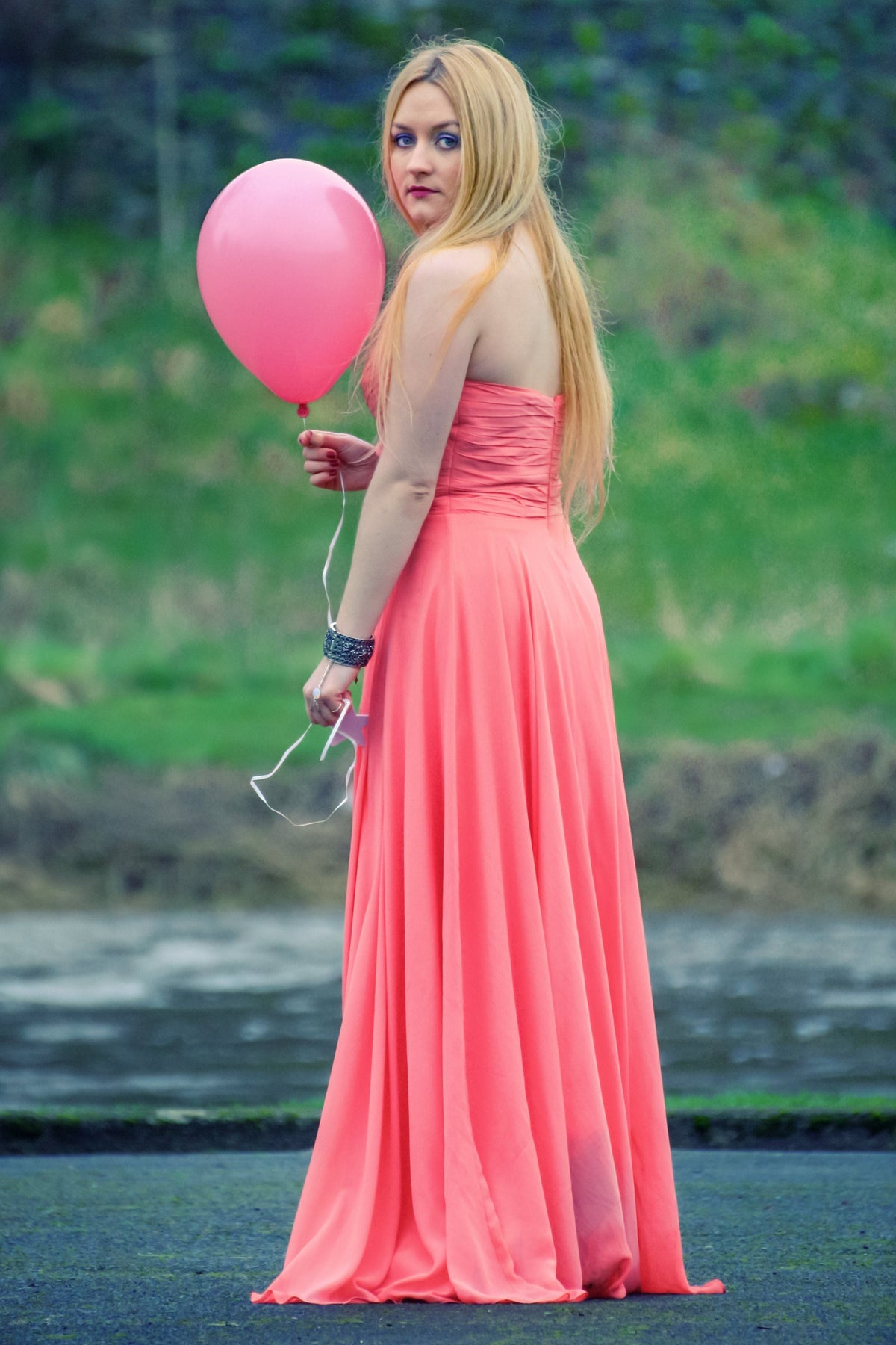 A-Line Sweetheart Floor-Length Chiffon Rhinestone Prom Dress