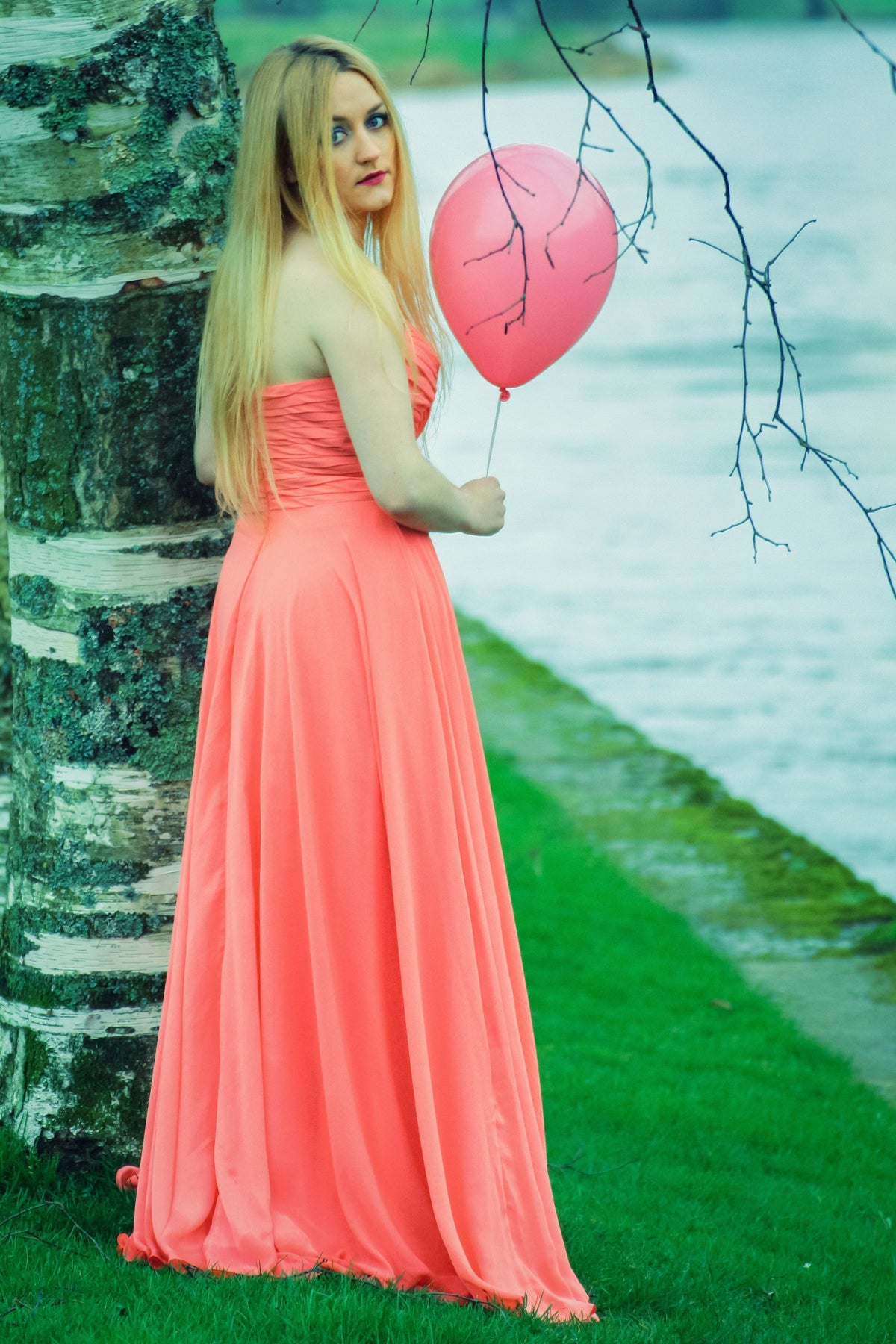 A-Line Sweetheart Floor-Length Chiffon Rhinestone Prom Dress