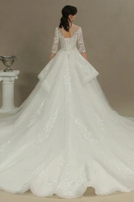 A-line Wedding dress | Wedding dresses with sleeves (ZD13786)