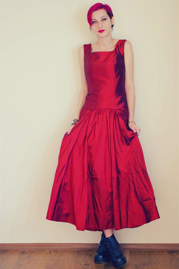 A-Line Wide Straps Ankle Length Backless Charmeuse Evening Dress