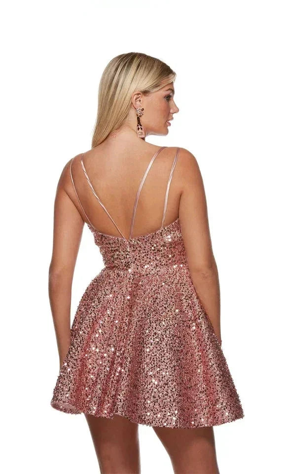 Off The Shoulder Cocktail Dresses Shiny Party Dresses (ZD11695)