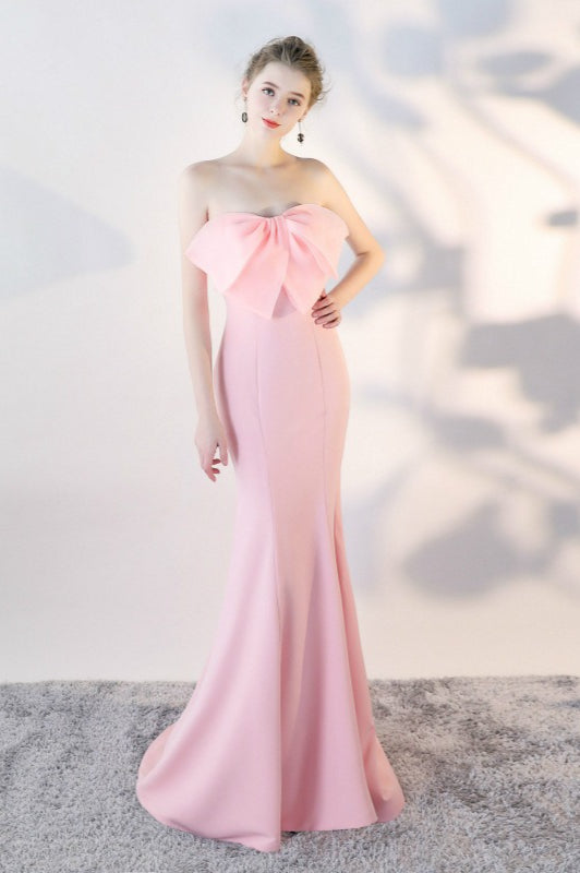 Bow Strapless Mermaid Dress with Relaxed Fit and Comfort Fit Design