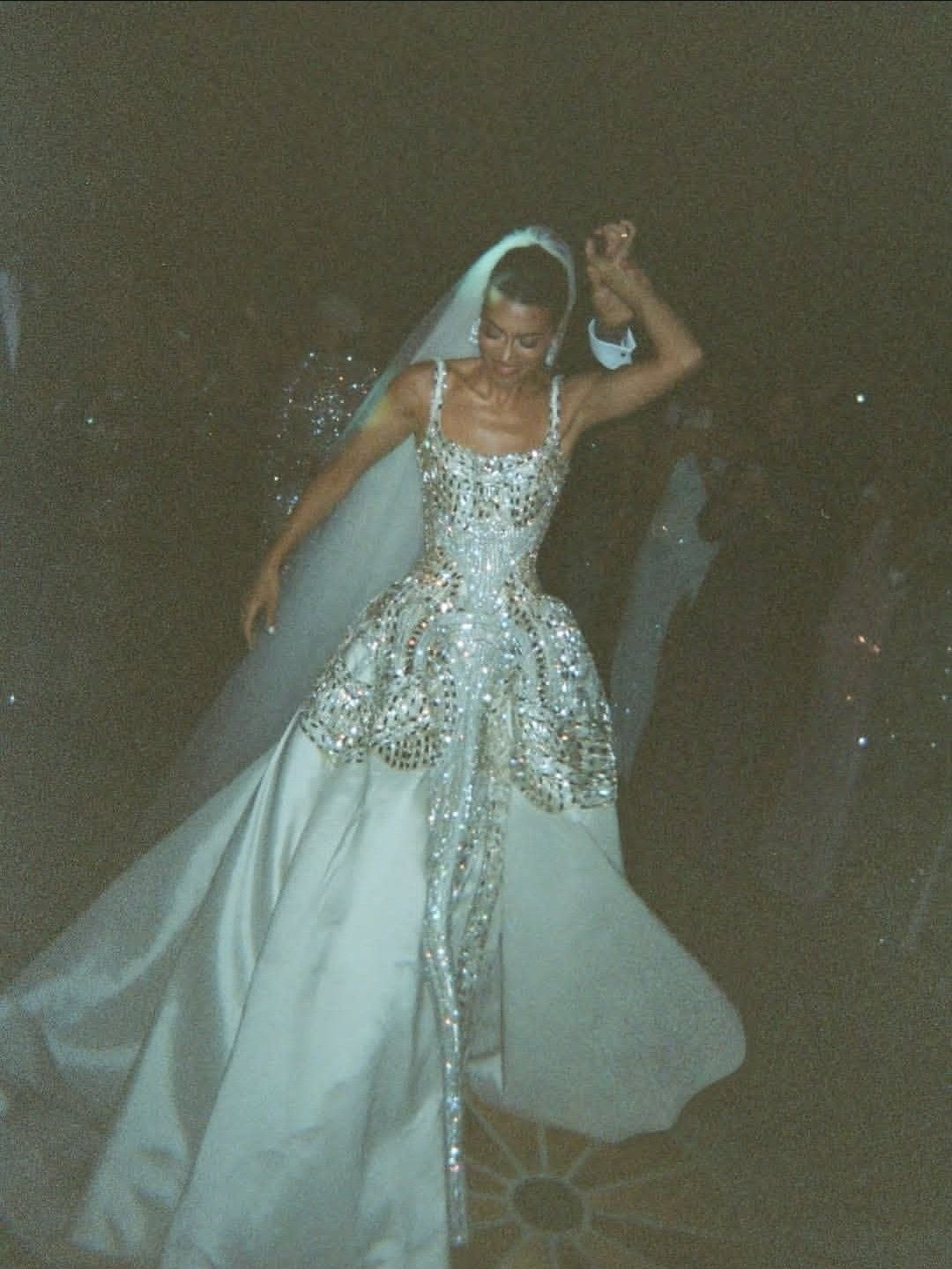 White Beaded Wedding Dress Luxuriys Sequin Bridal Dress - VelvetHem