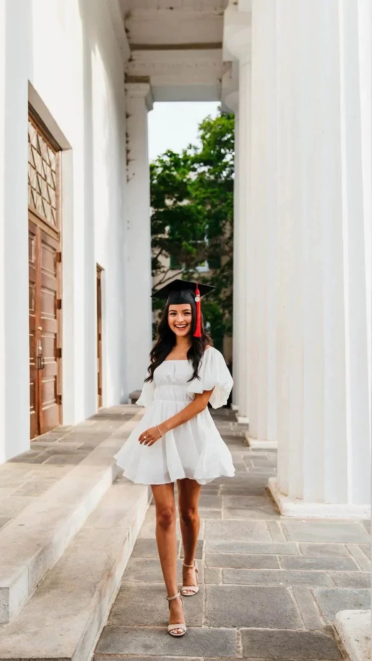 White A-line Short Graduation Dress White Homecoming Dress Y1843 by simplepromdress