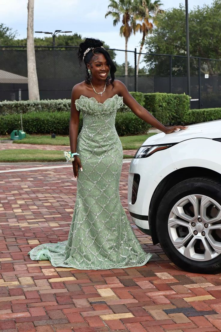 Sequin Mermaid Long Prom Party Dress Black Girl Graduation Dress - FashionDia